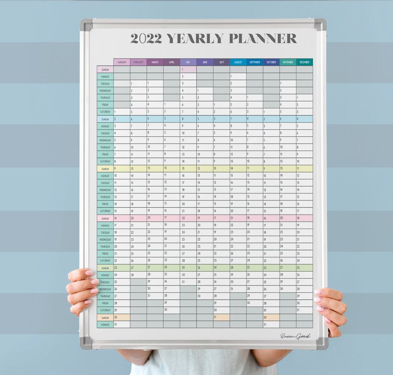 minimum list 2022 printable wall calendar scheduler instant etsy