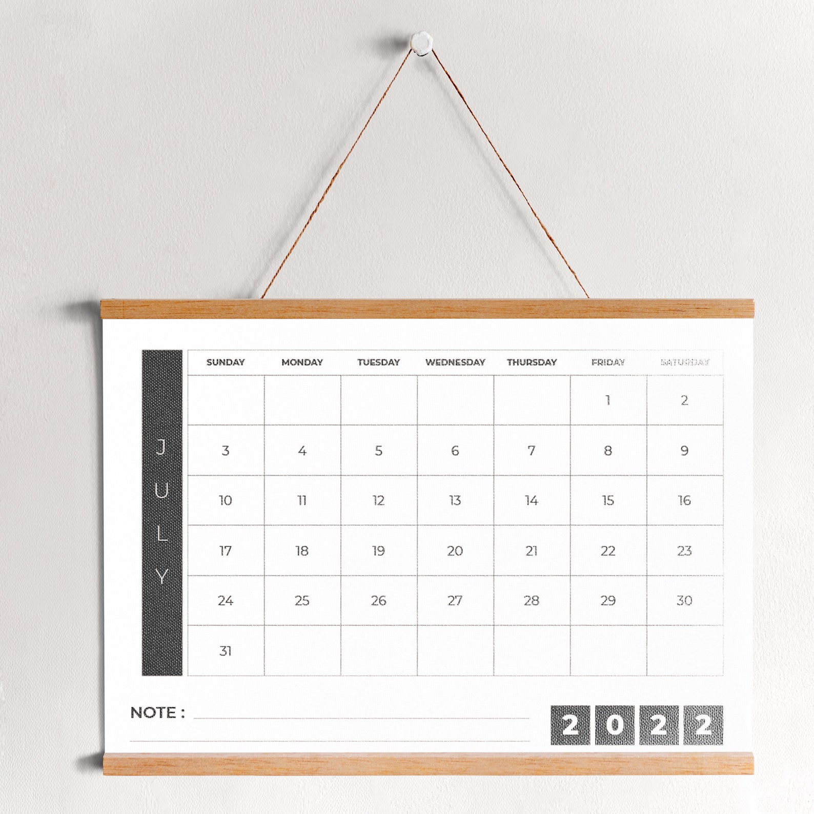 imprimir calendario mensual 2022