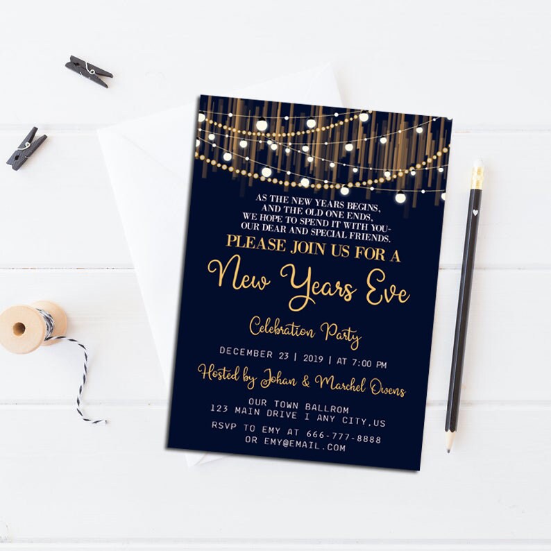 New Years Invitation New Years Birthday Invitation New Years | Etsy