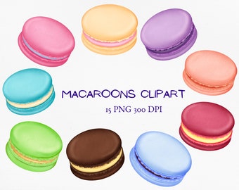 Macaron Clipart, macaroon cookies PNG, printable pastry bakery sweets, pink french macaroons, dessert planner scrapbooking baking clip art