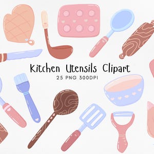 Cooking Tools Clipart | Kitchen Utensils PNG | Cute Baking Elements for personal and commercial use