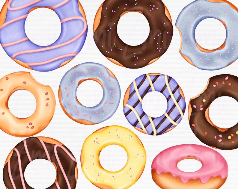 Donuts PNG, Donut Clipart, Printable Doughnuts, Food Art Chocolate ...