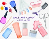 Manicure Clipart, Nail tools PNG, Nail Polish beauty studio self care clip art, fashion glam girl scrapbook printable stickers, spa clipart