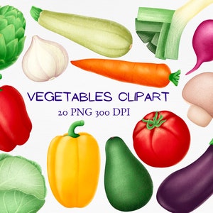 Clipart de ferme de légumes du jardin, PNG d'aliments sains végétaliens, tomate, carotte, aubergine, brocoli, artichaut, nourriture crue végétarienne, agenda de scrapbooking