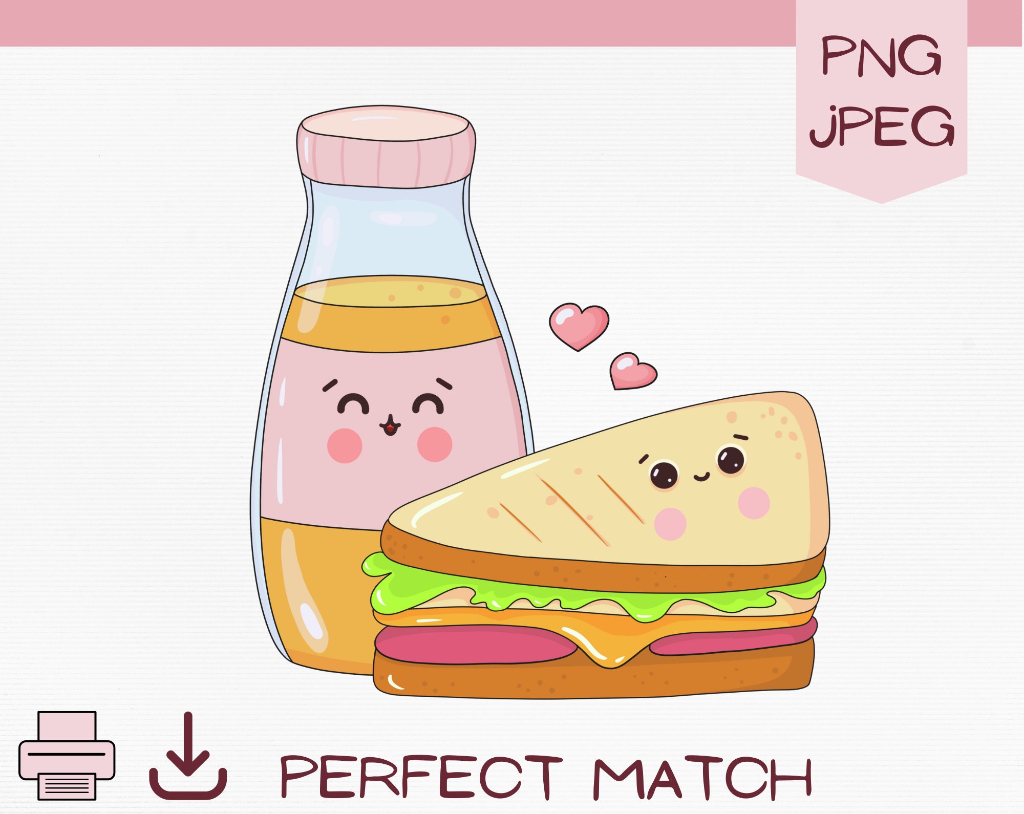 Perfect Match Food Stickers 