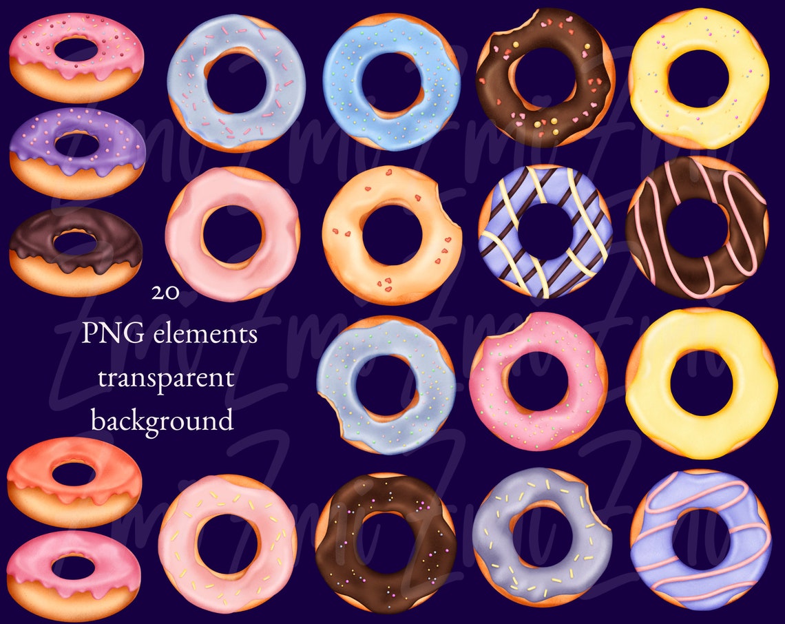 Donuts PNG, Donut Clipart, Printable Doughnuts, Food Art Chocolate ...