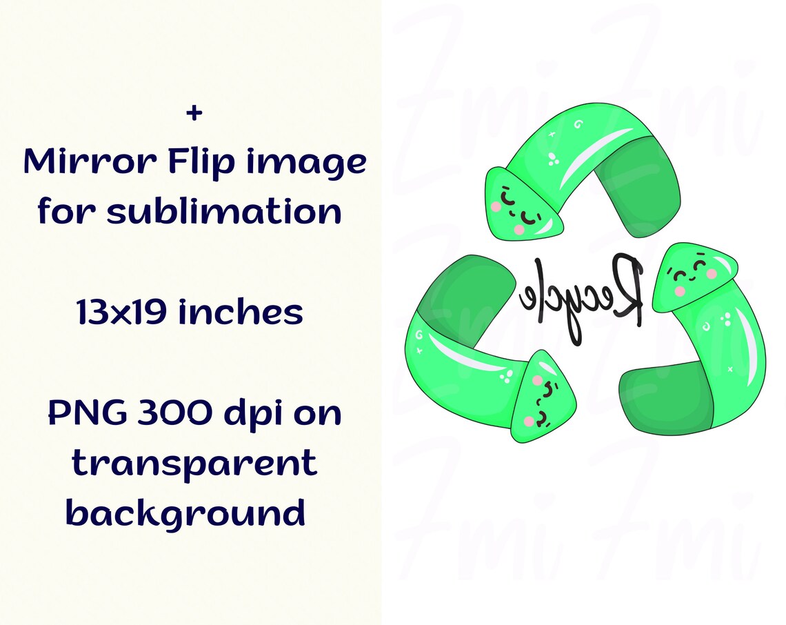 Recycle Png Clipart, Cute Kawaii Zero Waste Printable Sublimation ...