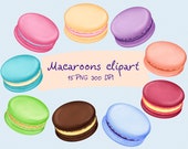 Macaroons PNG Clipart set, macaroon cookies, pastry png, bakery digital download, pink french macaron, planner craft scrapbooking supplies.