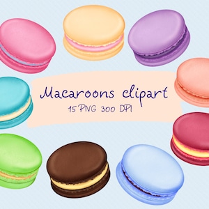Bitterkoekjes PNG Clipart set, bitterkoekjes, gebak png, bakkerij digitale download, roze Franse macaron, planner ambachtelijke scrapbooking benodigdheden.