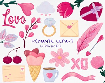 Alla hjärtans dag-hjärta kärlek clipart, rosa blyertsteckning PNG, kärlekspar illustration, förlovningsring bild bröllop utskrivbar scrapbooking clipart