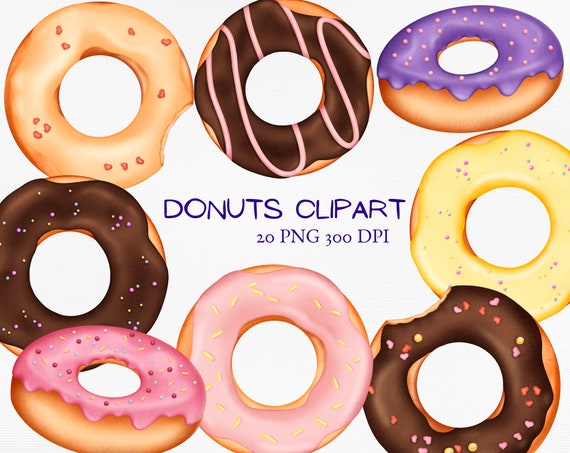 Donuts PNG Donut Clipart Printable Doughnuts Food Art - Etsy