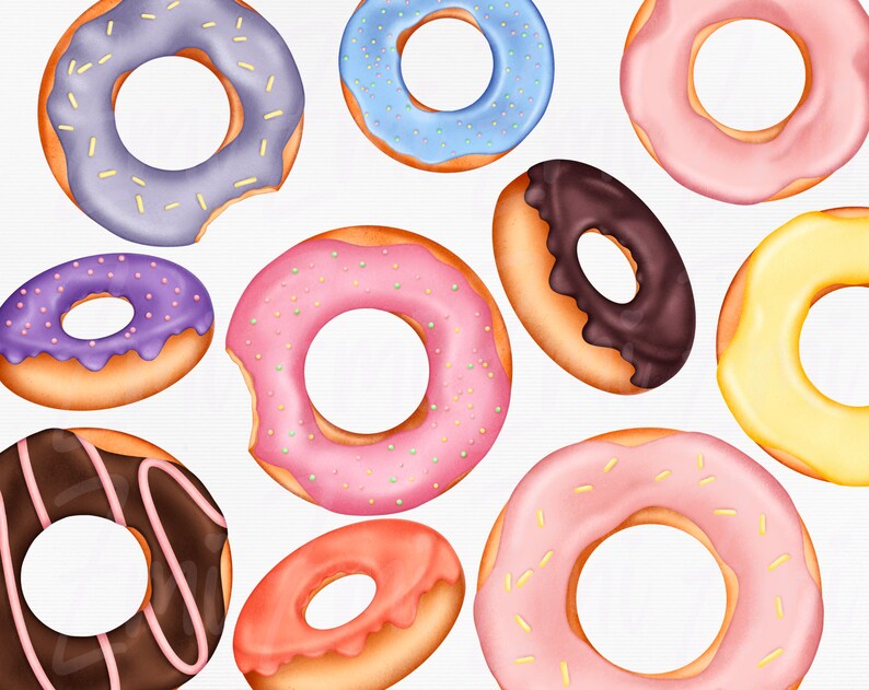 Donuts PNG, Donut Clipart, Printable Doughnuts, Food Art Chocolate ...