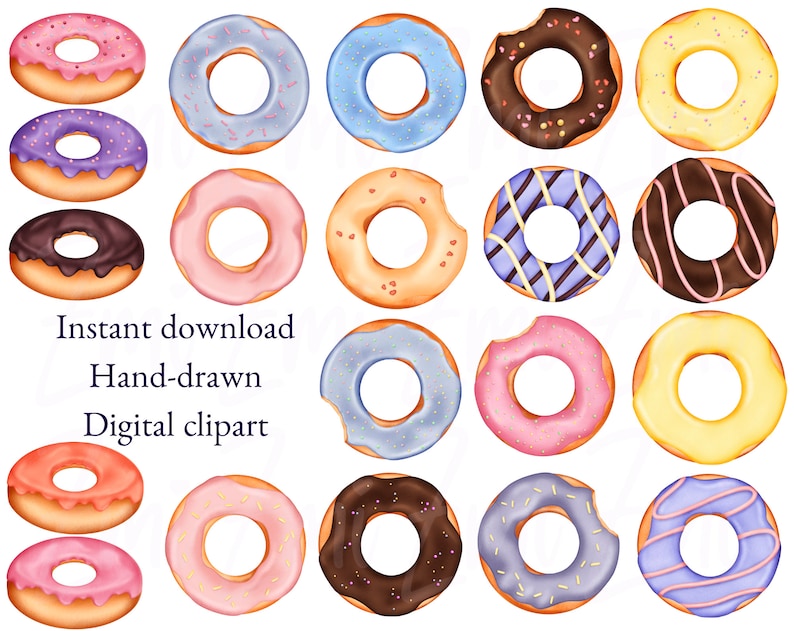 Donuts PNG, Donut Clipart, Printable Doughnuts, Food Art Chocolate ...