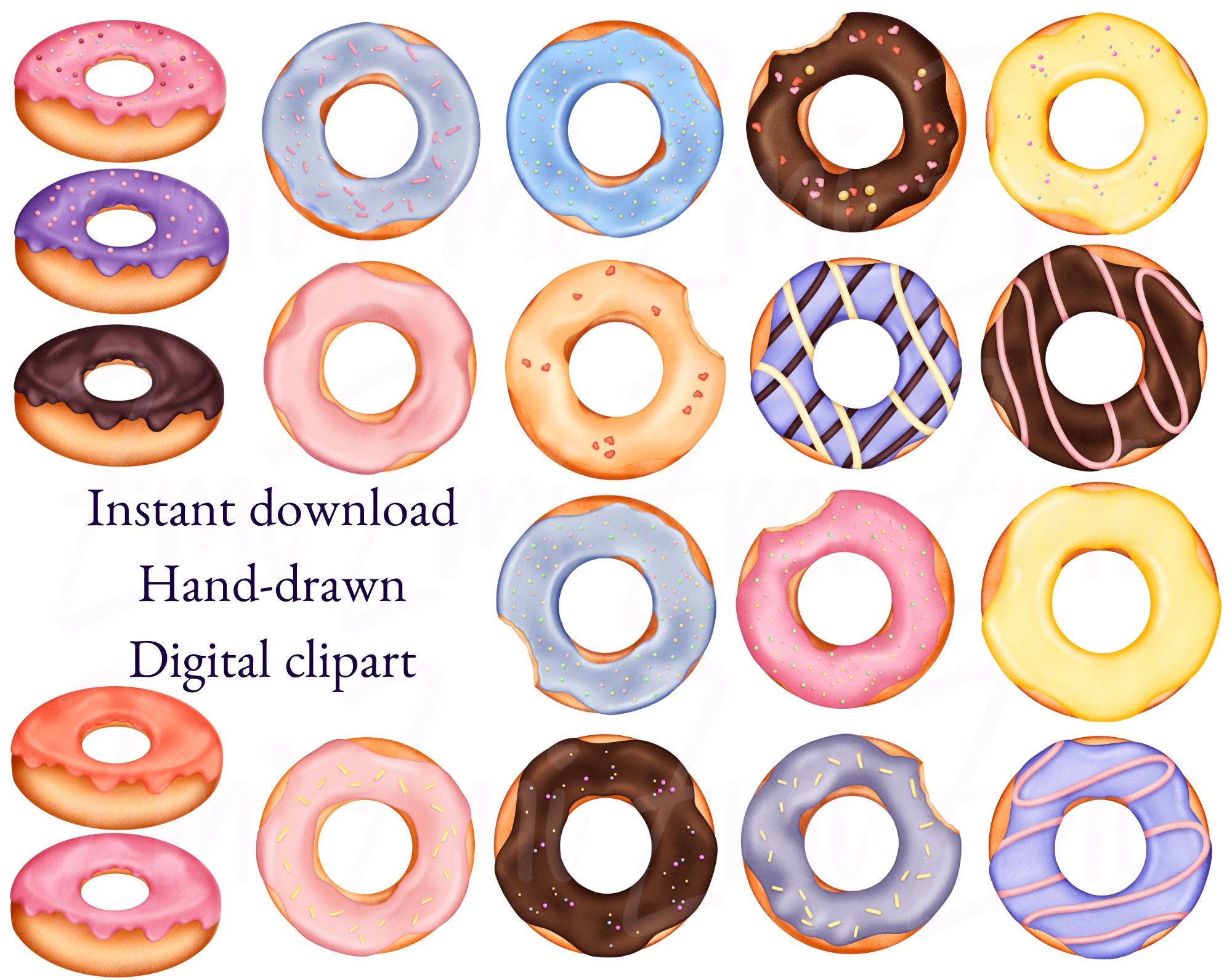 Donuts PNG, Donut Clipart, Printable Doughnuts, Food Art Chocolate ...