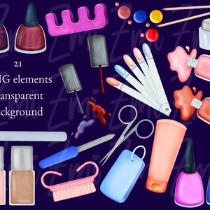 Manicure Clipart Nail tools PNG Nail Polish beauty studio image 4