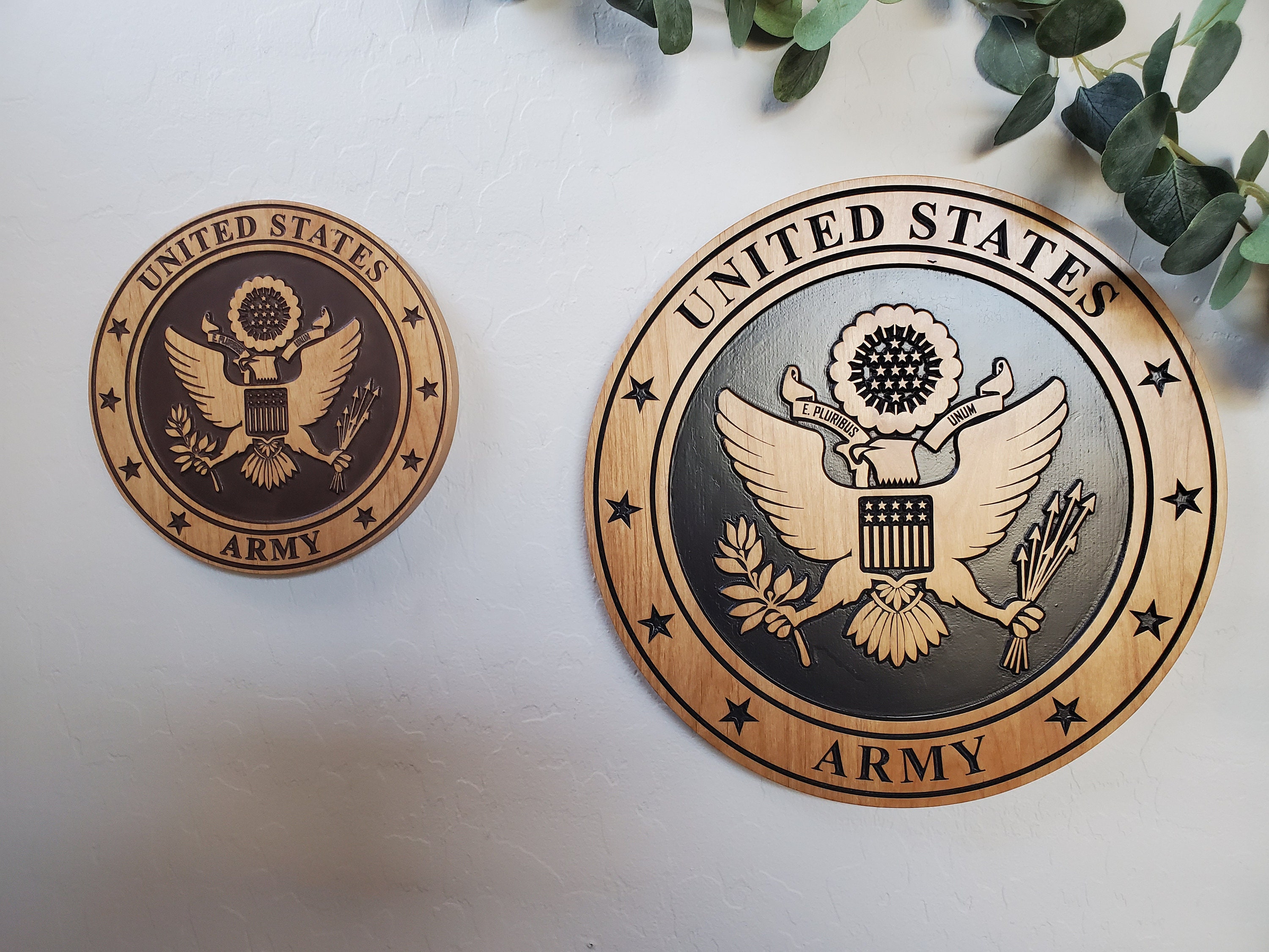 アメリカ合衆国 ARMY 陸軍 壁掛け インテリア 木製 彫刻 U.S. Army Wall Wood Carved Plaque, U.S. Army Wall Art