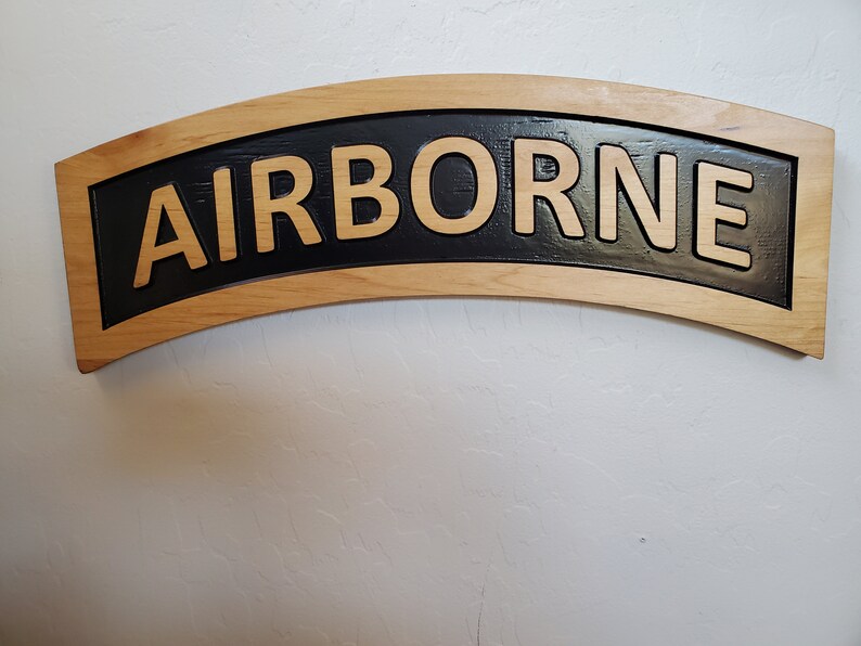 U.S. Army Wall Wood Carved Tabs, Airborne, Ranger. Mountain, Sniper ...