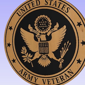 U.S. Army Wall Wood Carved Plaque, U.S. Army Wall Art