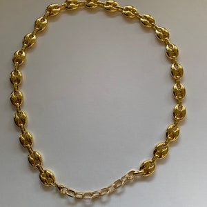14K Gold Plated 925 Sterling Silver Puffed Mariner Link Chain - 6-12mm Width, Multiple Lengths
