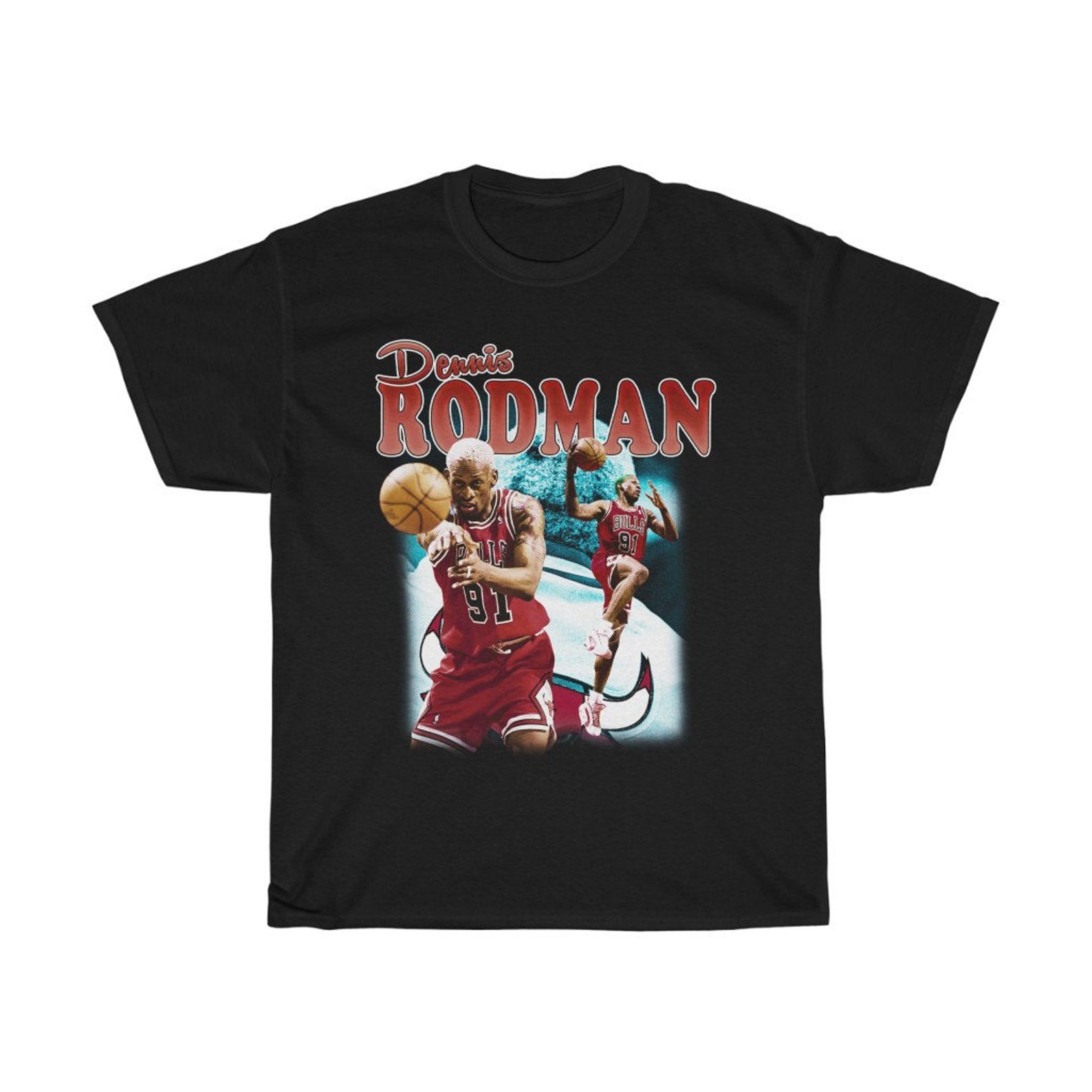 Dennis Rodman Shirt Chicago Bulls Vintage 90's Style | Etsy