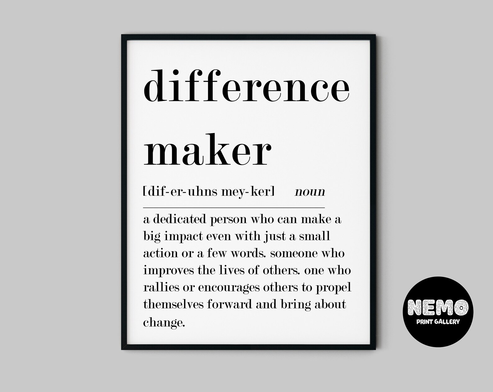 Difference Maker Definition Print Minimal Print Gift For Etsy