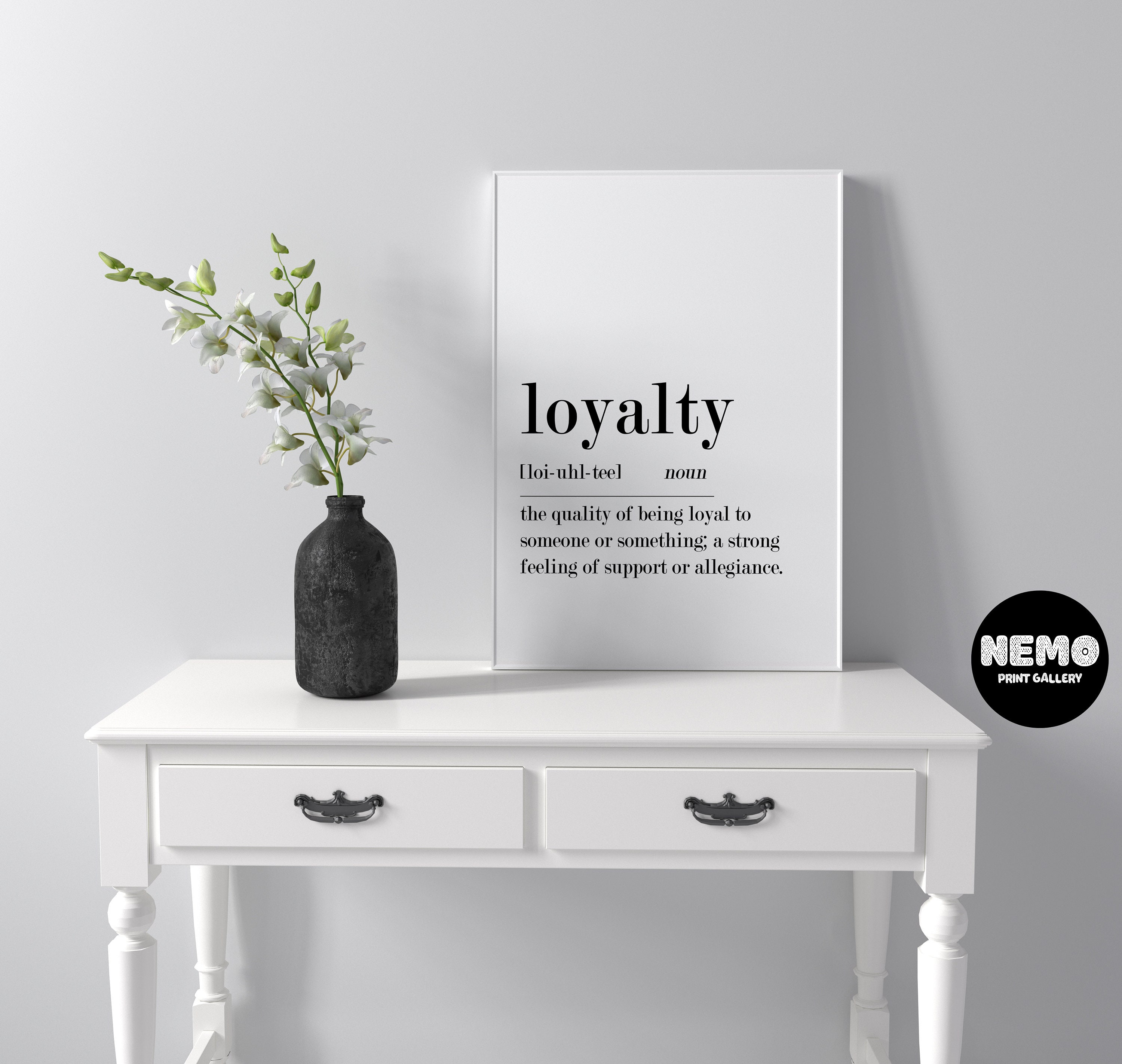 Loyalty Definition Print Printable Definition Poster Instant Etsy