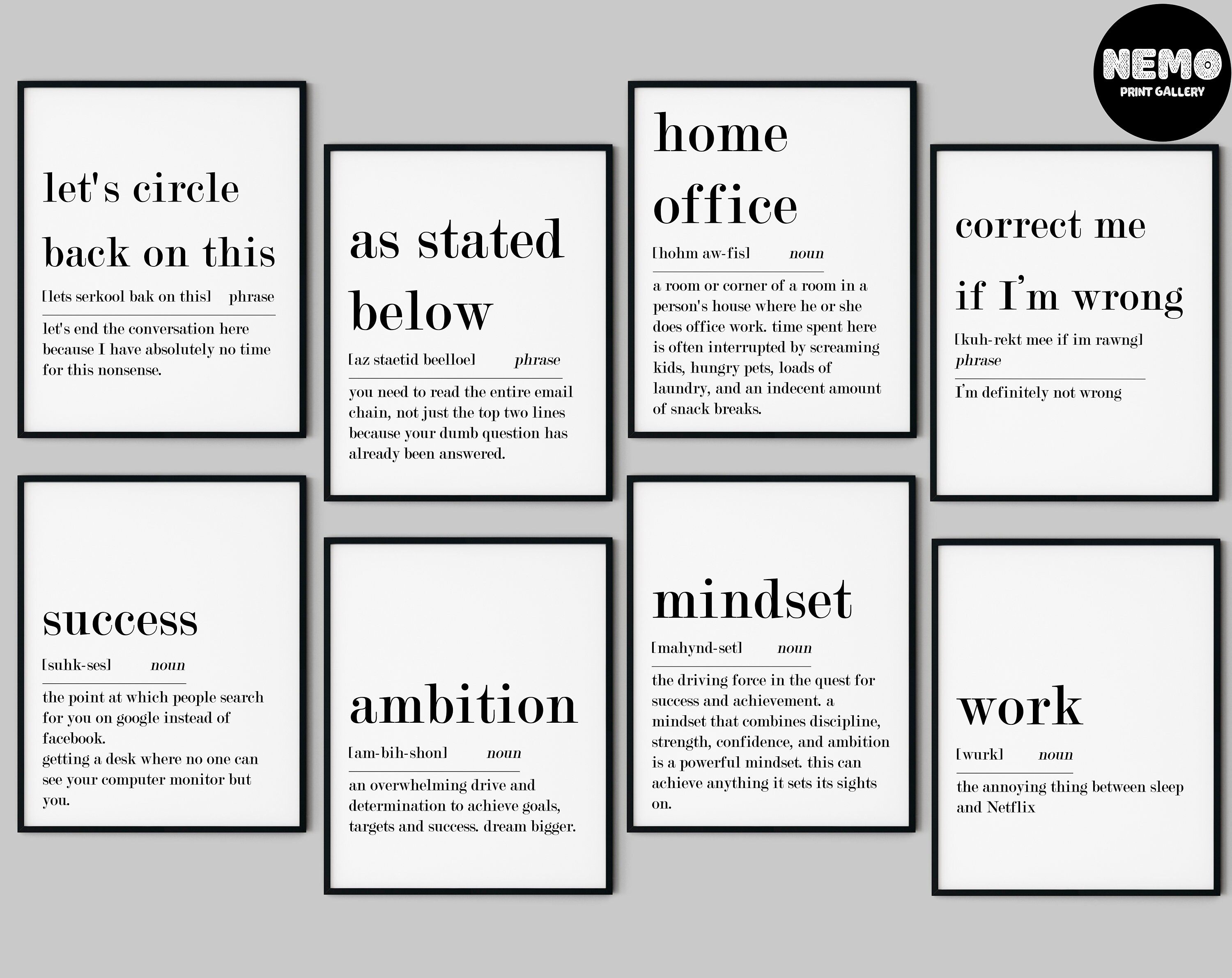 Office Wall Art Set 40 PRINTABLES Home Office Decor Mega Etsy