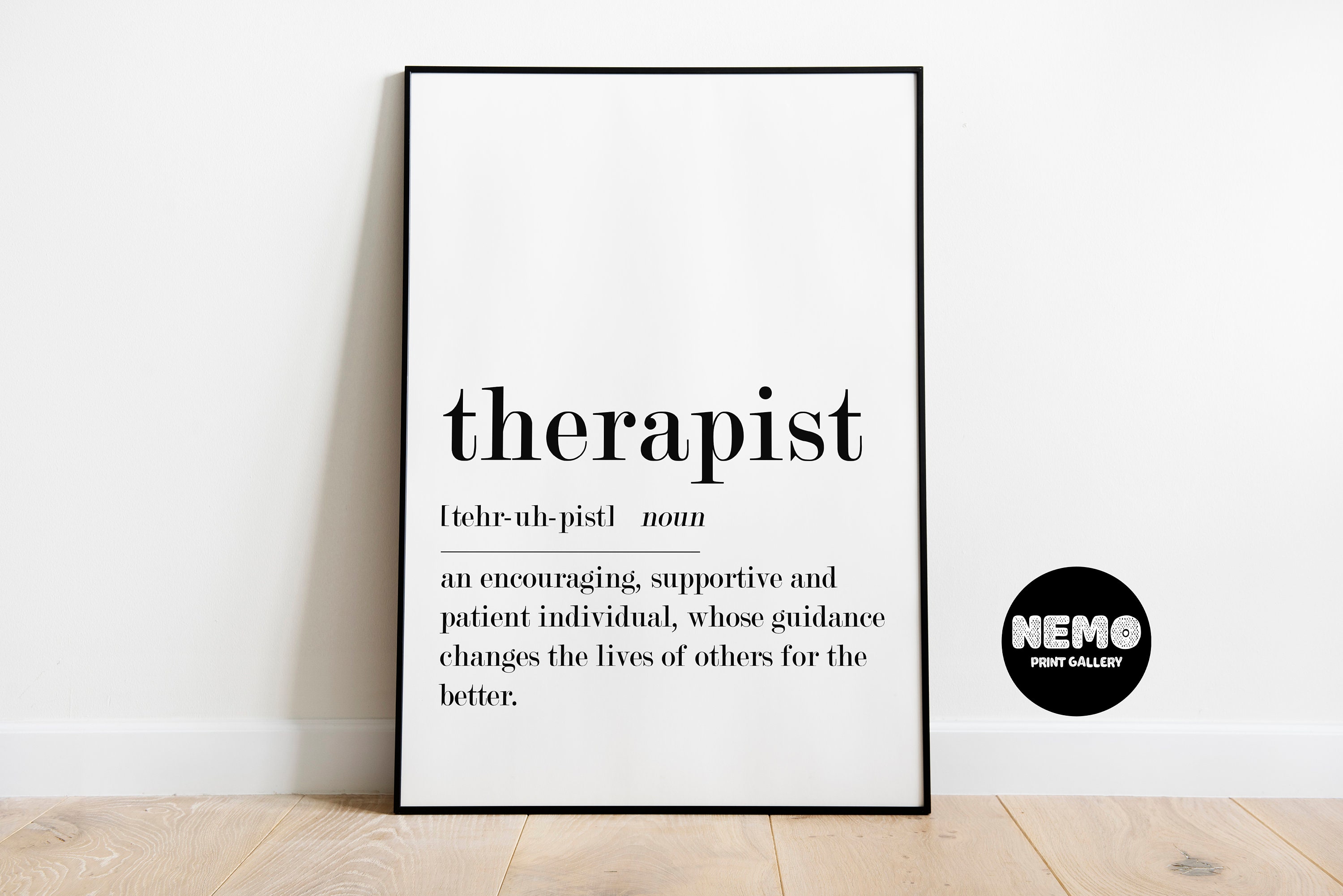Therapist Definition Print Therapist Gift Printable Wall Etsy