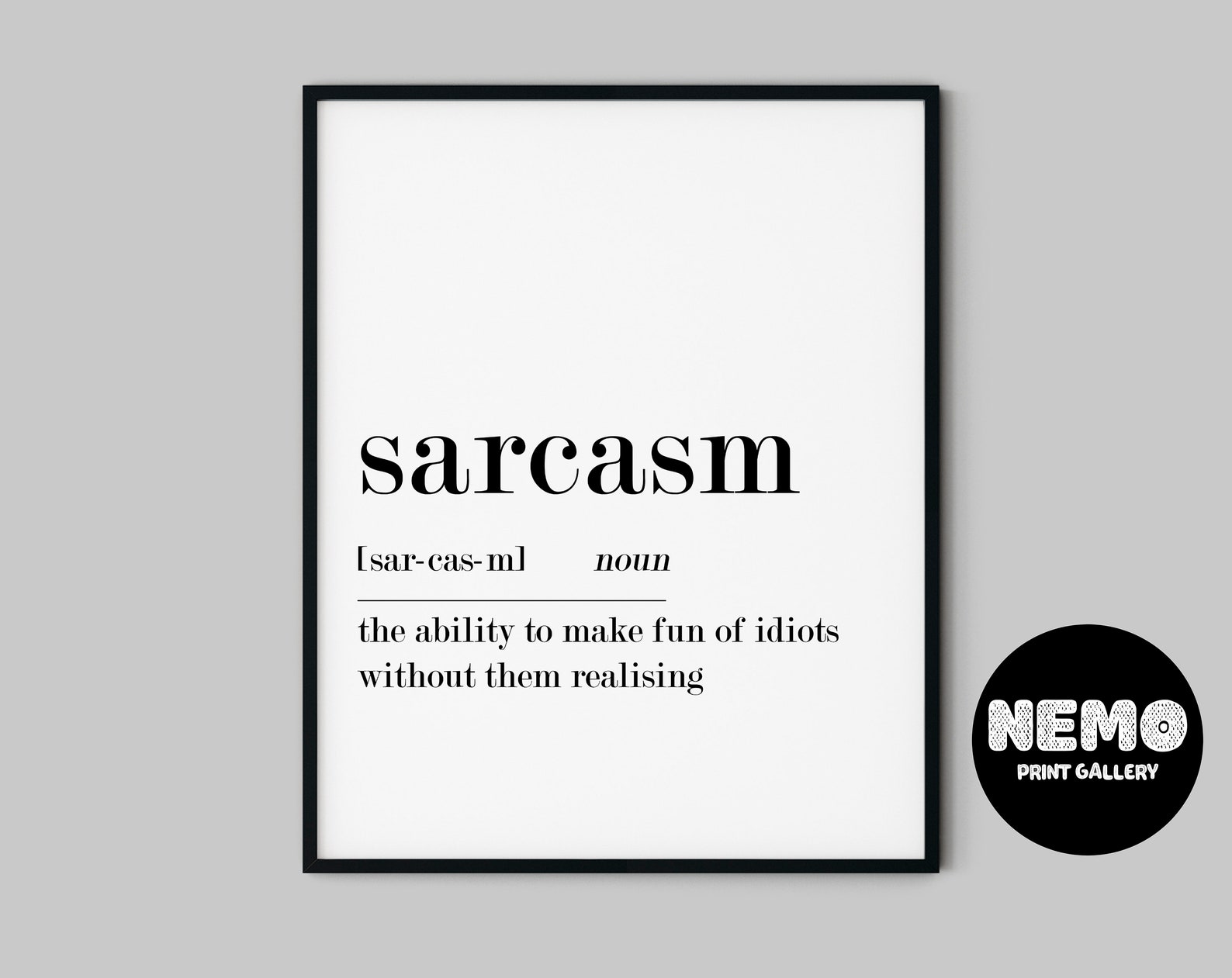 Sarcasm Definition Wall Art Sarcasm Print Office Decor Etsy