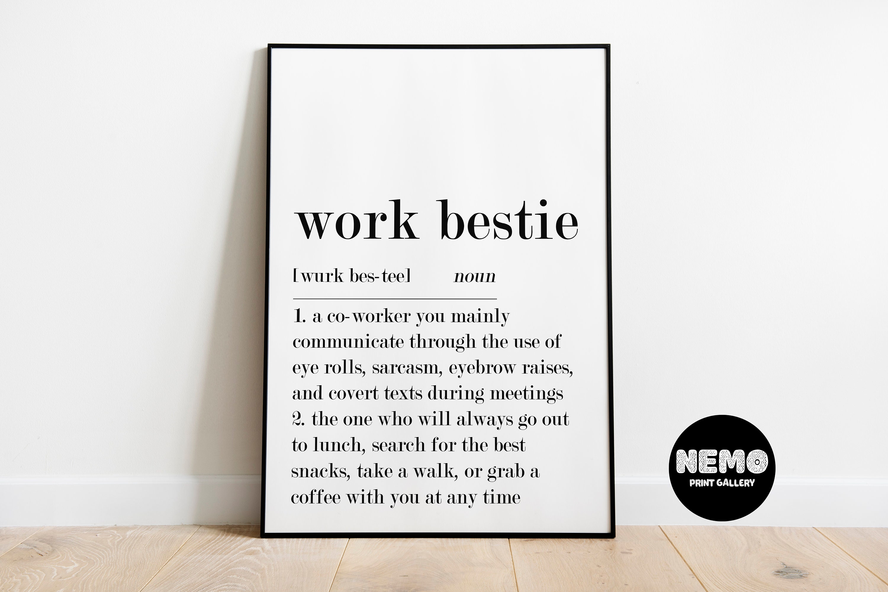Personalised Work Friends Gift Friend Print Friendship Colleague office Workmate 