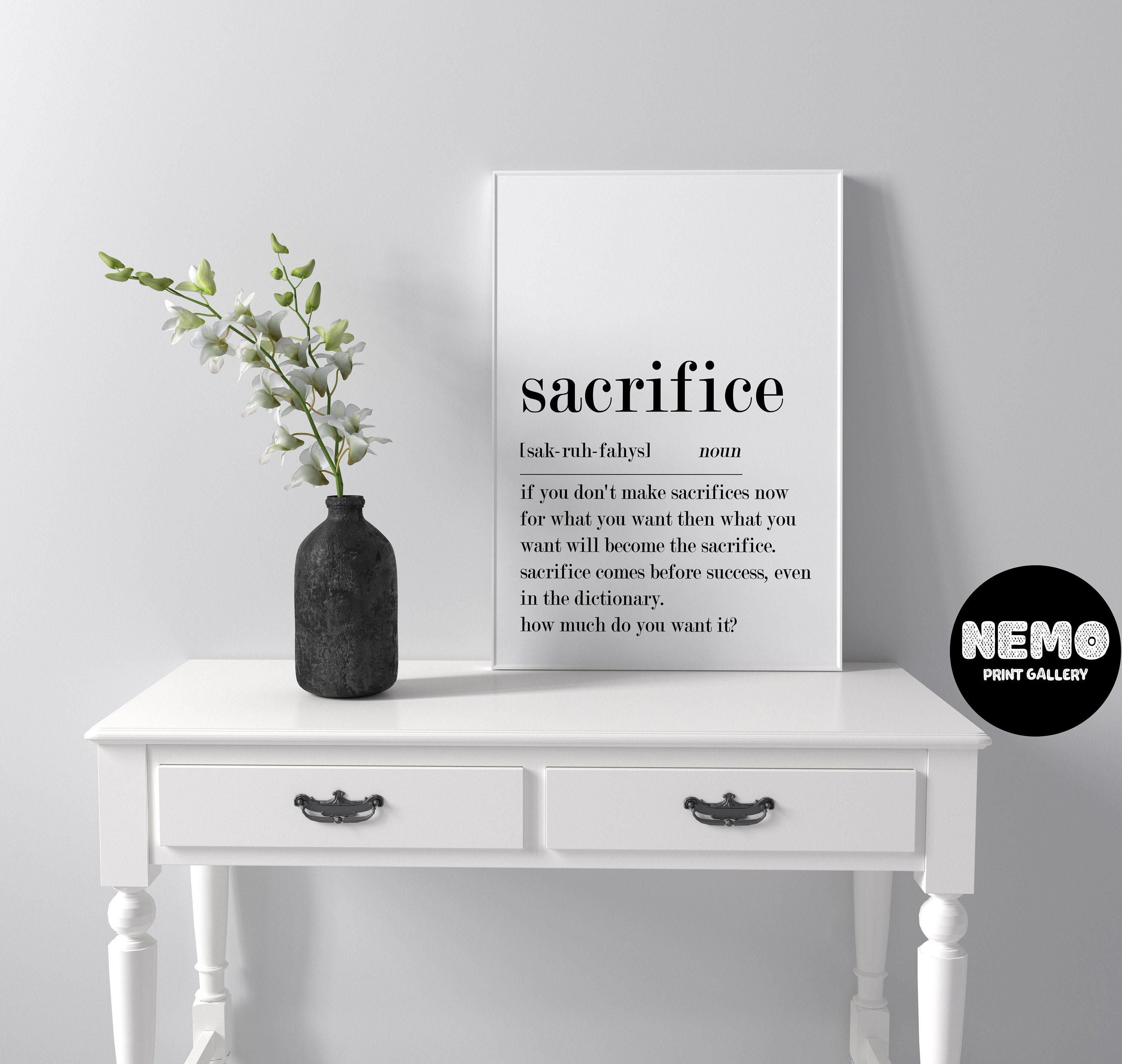 Sacrifice Definition Print Home Office Printable 