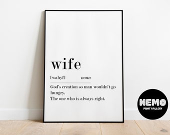 Wife Print Poster - Etsy