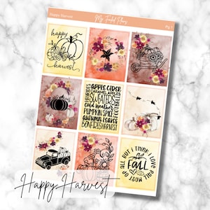 Happy Harvest | Rose Gold Weekly Sticker Kit | Standard Vertical Planner Stickers