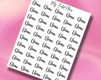 Clean // Foiled Script Stickers