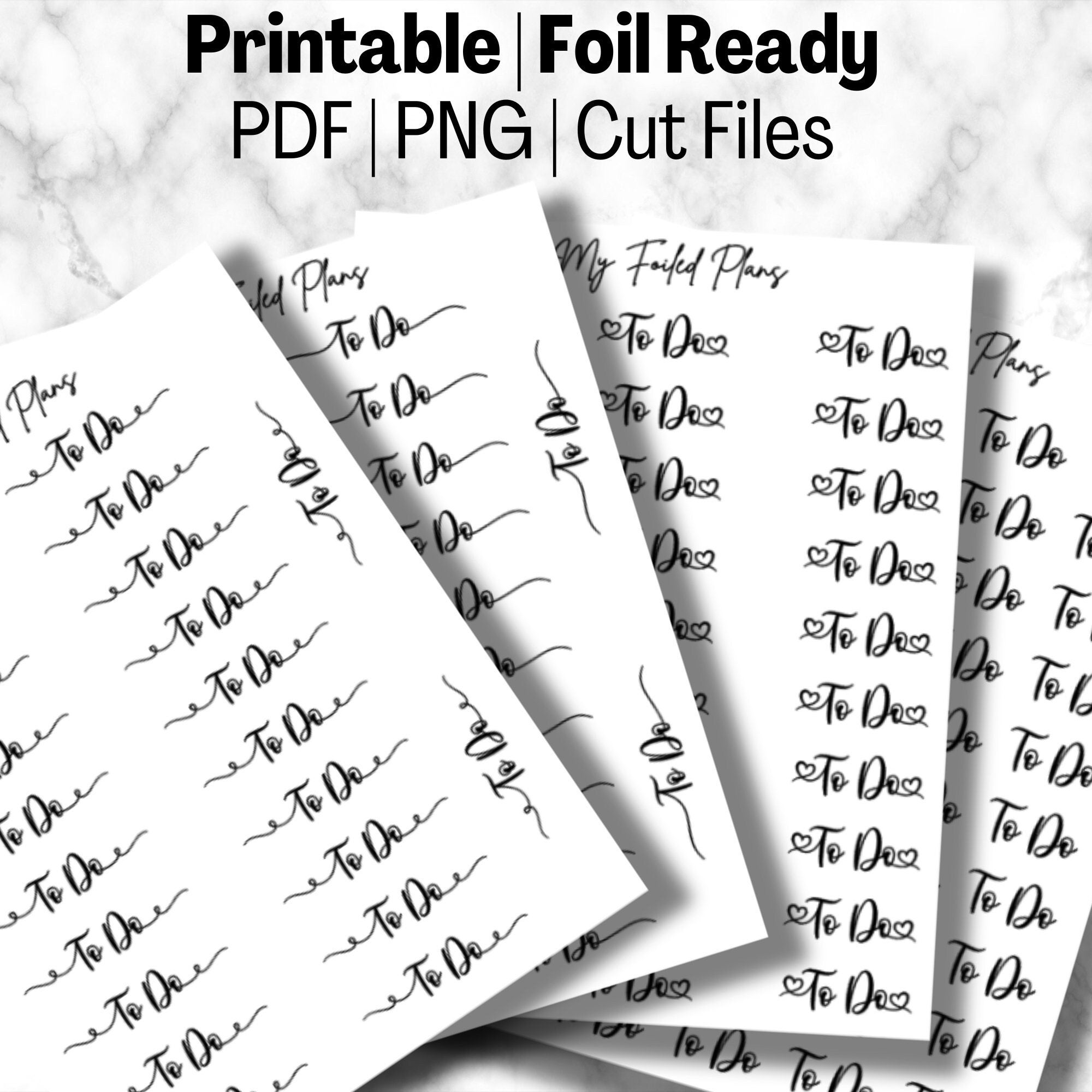 To Do Script Stickers | Printable | Foil Ready - Etsy