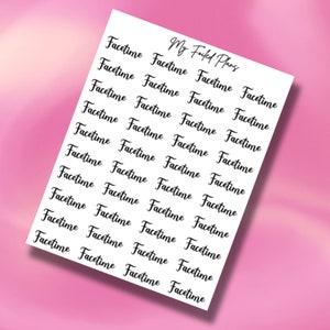 May include: A sheet of white paper with the text "My Failed Plans" written in black cursive. The sheet is filled with the word "Facetime" repeated 25 times in black cursive.