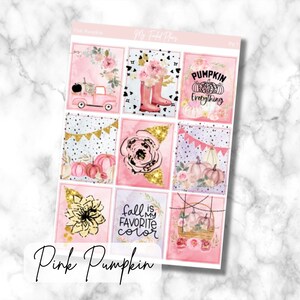 Pink Pumpkin | Gold Weekly Sticker Kit | Standard Vertical Planner Stickers
