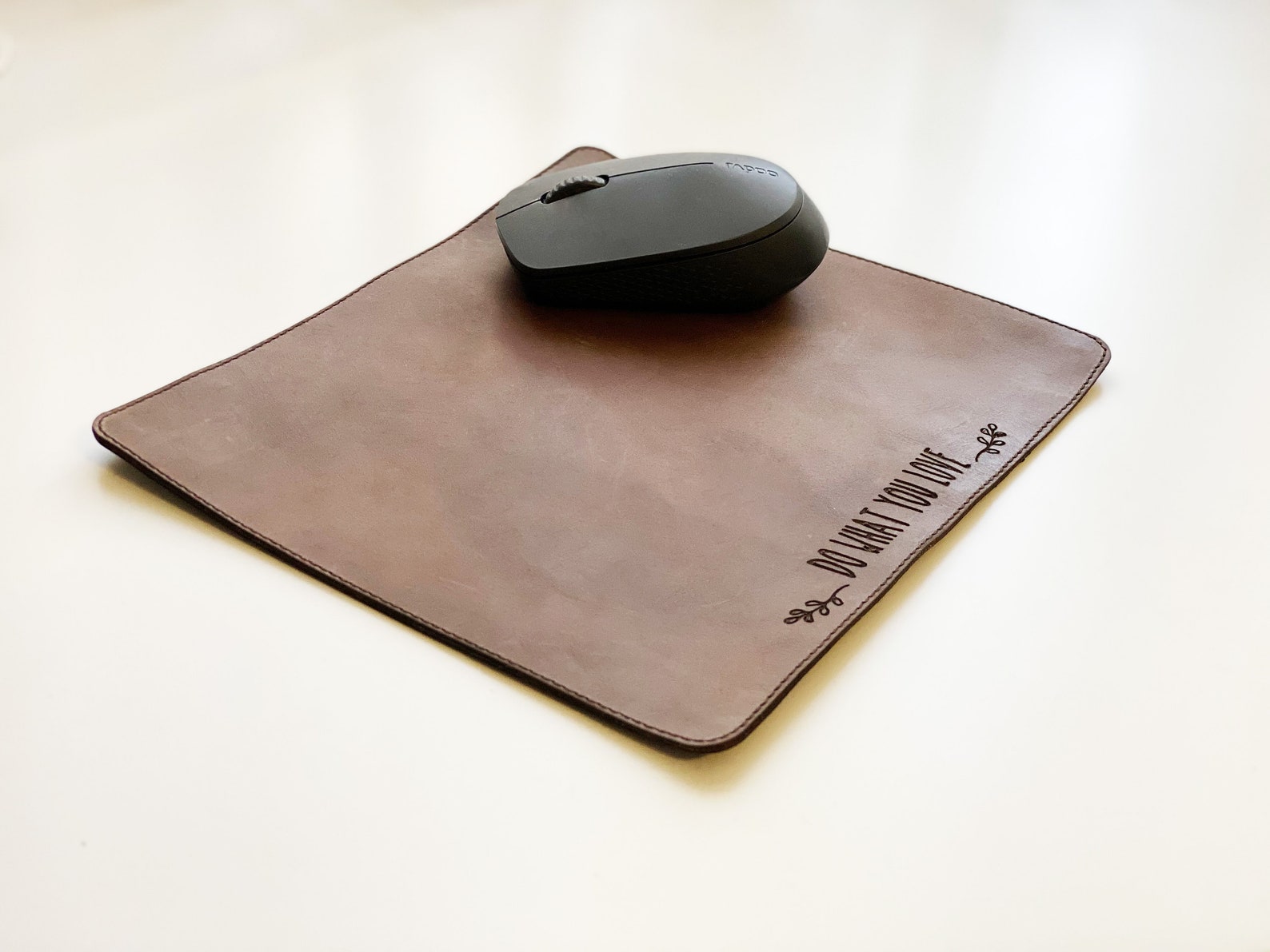 Personalized Leather Mouse Pad and Coaster Set Office Desk Etsy