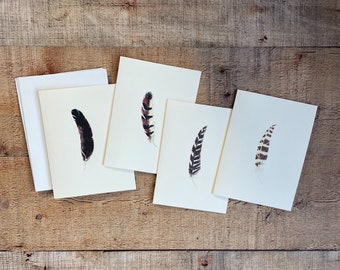 Feathers - Hand Illustrated Notecards