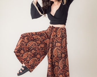 Palazzo Pants | Red | Skirt Pants | Summer Pants | Wide Boho Pants