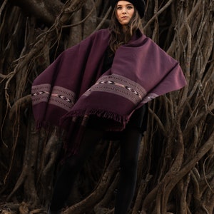 Handwoven Cassis Merino Wool Shawl from the Himalayas Kullu Valley Design Ethnic shawl Unique Shawl Original shawl image 10