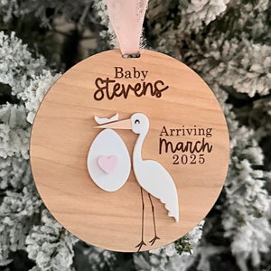 Baby Stork Ornament SVG: Christmas Laser Cut File (Digital File)