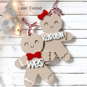 Gingerbread Man Christmas Ornaments SVG: Glowforge Tested Cut File (Digital Download)