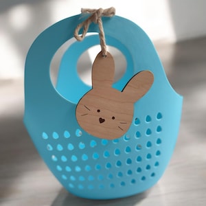 Bunny Easter Basket Tag: Laser Cut Name Tag SVG File