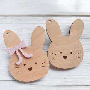 Bunny Girl and Boy Laser Tag SVG File: Easter Basket Tag (Digital Download)