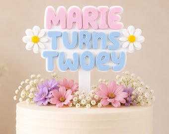 Kids 2nd Birthday Twoey Acrylic Cake Topper or Any Age.