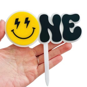 ONE Cool Dude Cake Topper | 1st Birthday | Happy Face| lighting face | ONE Happy Dude.