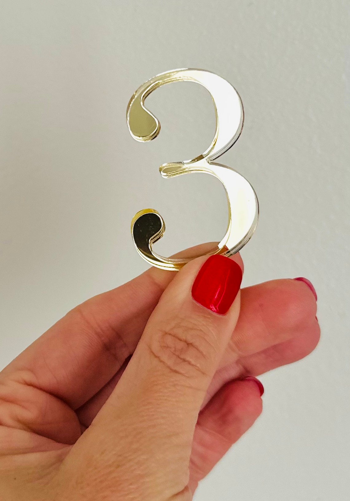 Acrylic Number Cake Charm: Single Digit Cake Topper - Etsy