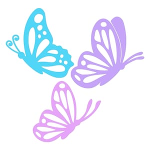 3 匹の蝶のセット SVG|蝶のカット ファイル|レーザー カット ファイル|SVG レーザー ファイル|Glowforge ファイル。