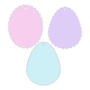 Juego de 3 etiquetas de huevos de Pascua para cestas/Etiquetas festoneadas de Pascua/Archivo cortado con láser de Pascua/Archivos láser Svg/Archivos Glowforge.